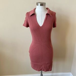 Abercrombie xs petite ribbed knit collared bodycon dress 822